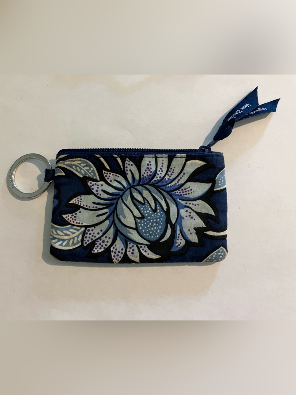 Vera Bradley Navy Floral Keychain Wristlet